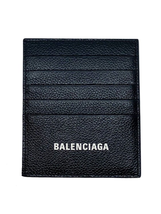 Shop Balenciaga Logo Card Holder In Black
