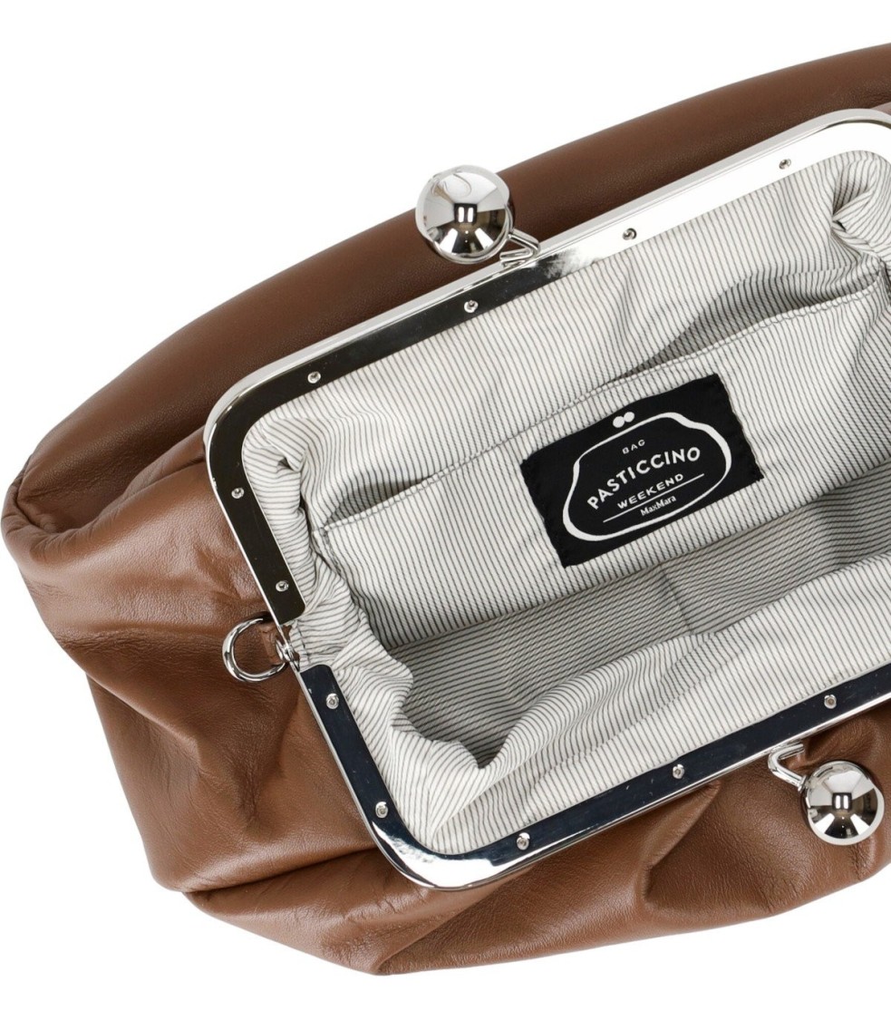 Max Mara Pasticcino Cubico Medium Light Brown Clutch Bag In Brown