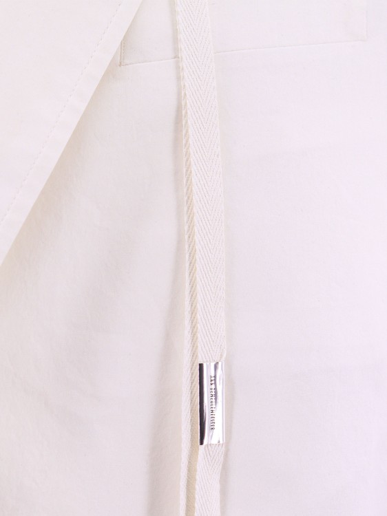 Shop Ann Demeulemeester Crop Fit Cotton Blazer In White