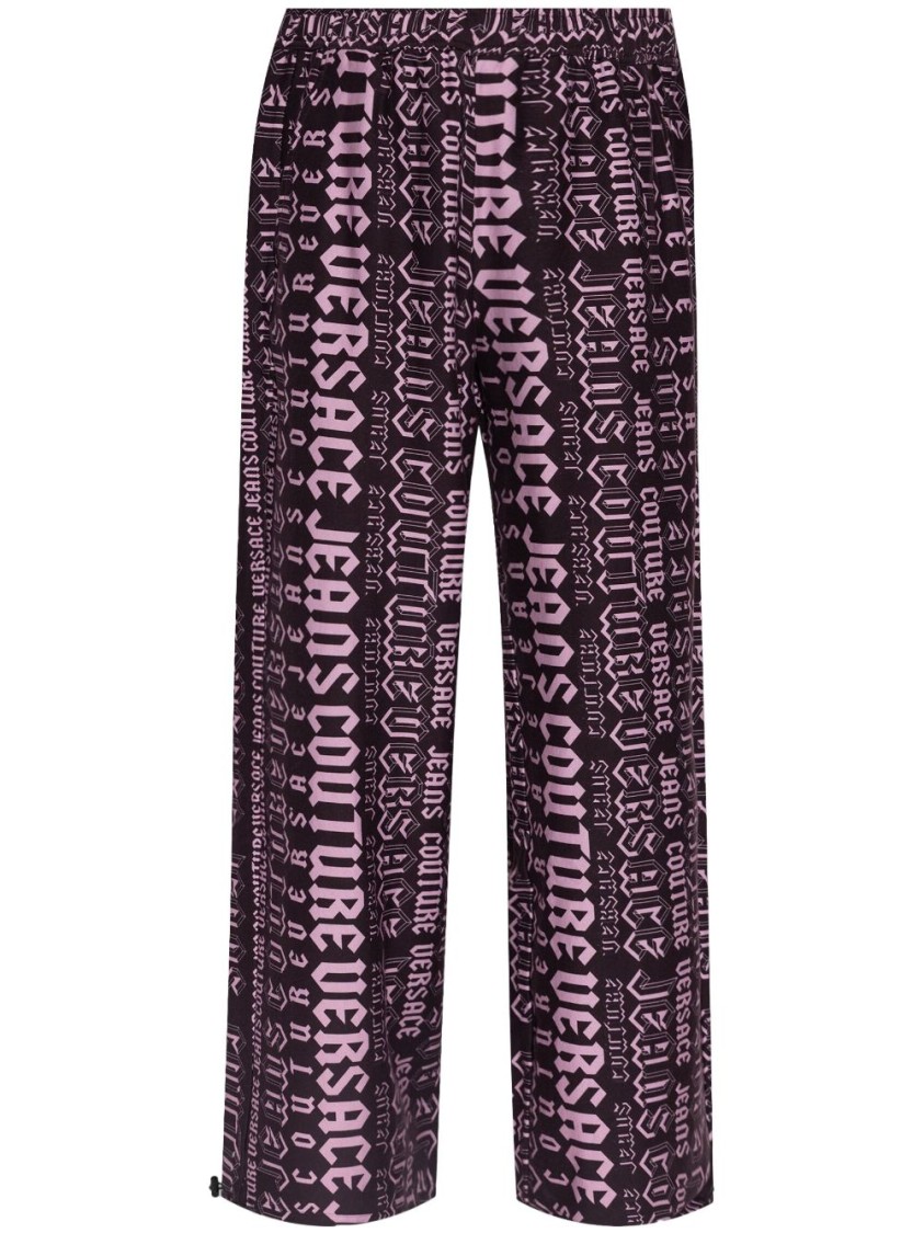 Versace Jeans Couture Logomania Sweatpants In Purple