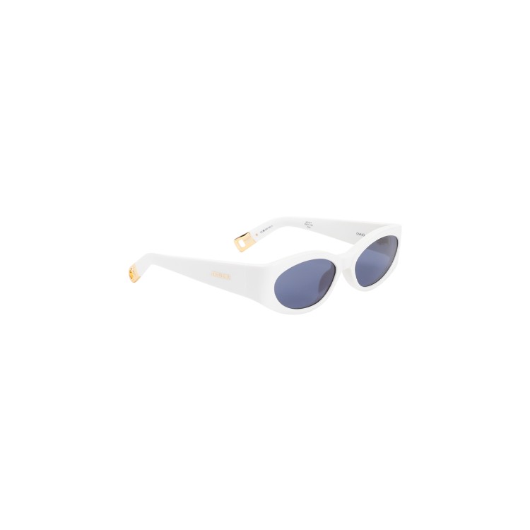 Jacquemus Oval Frame Sunglasses In White