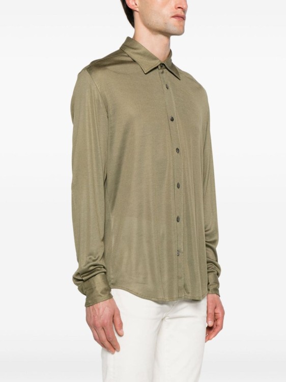 Shop Tom Ford Sheer Silk Shirt In Green