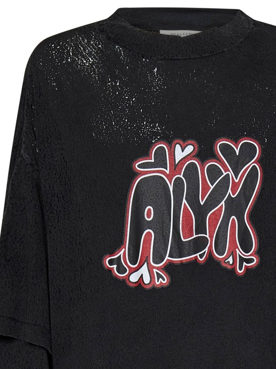 Shop Alyx Oversized Unisex Printed Long Sleeves T-shirt In Black