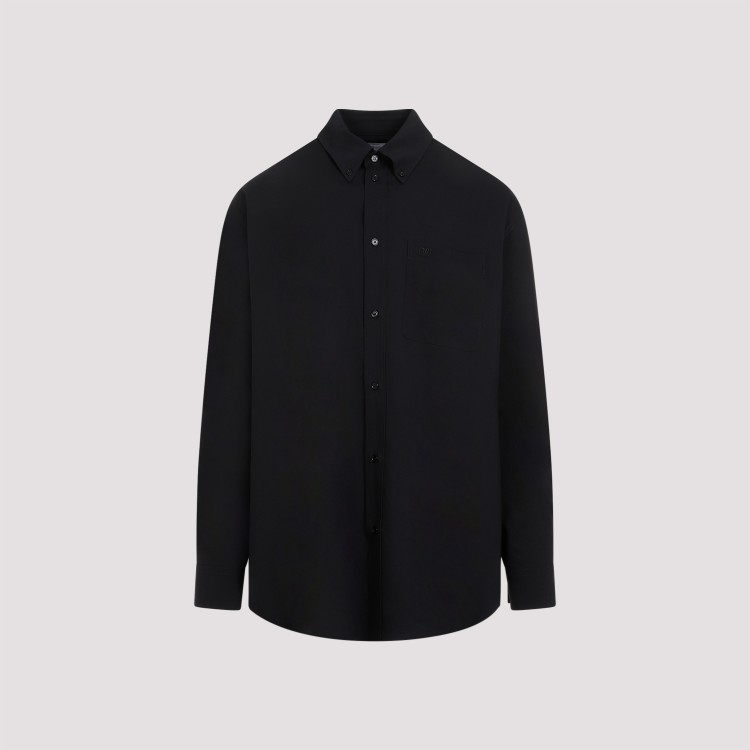 Shop Off-white Emb Black Cotton Shirt