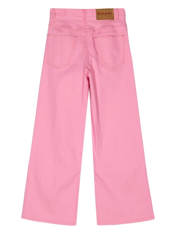 Shop Marni Pink Wide-leg Denim Pants