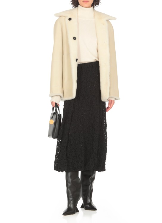 Jil Sander Reversible Buttoned Shearling Jacket In Neutrals