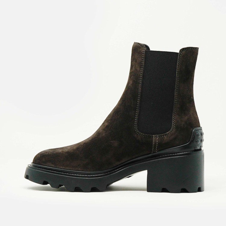 Tod's 60mm Heel Black Suede Ankle Boot In Black