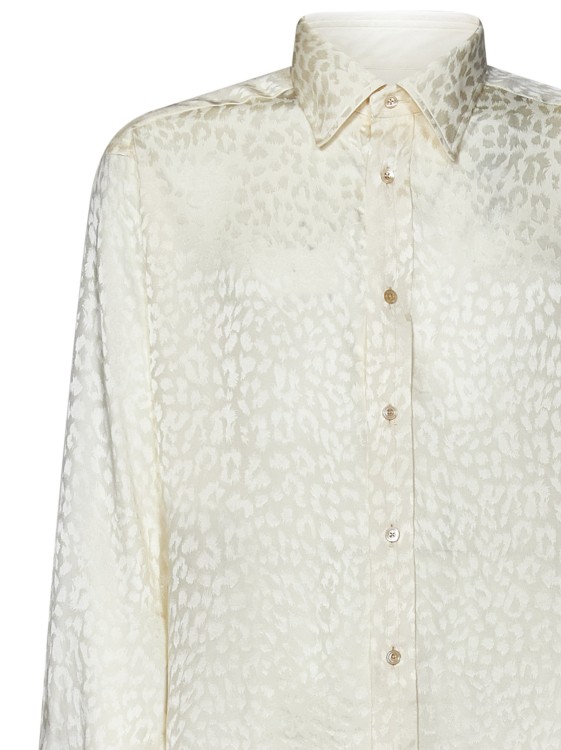 Shop Tom Ford Ivory Silk Shirt In White