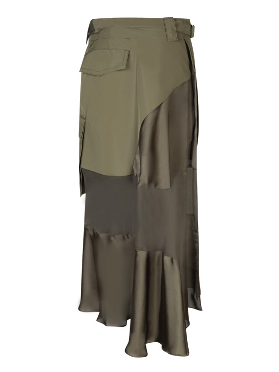 Shop Sacai Green Midi Skirt