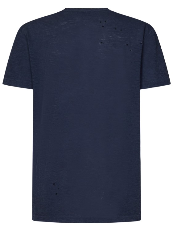 Shop Dsquared2 Navy Blue Cotton Blend T-shirt