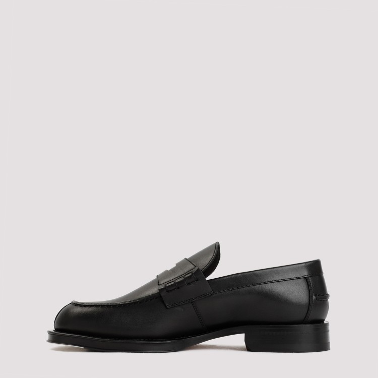 Shop Lanvin Black Calf Leather Medley Loafers