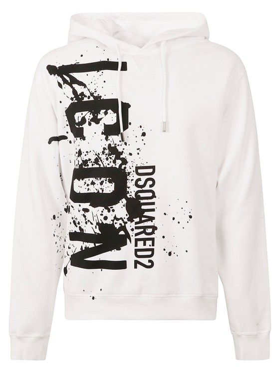Shop Dsquared2 White Drawstring Hood Sweaters