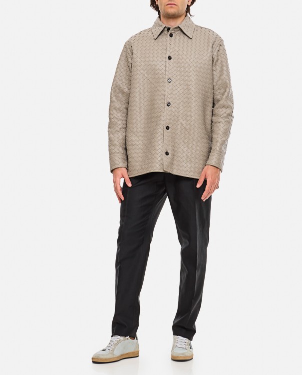 BOTTEGA VENETA BOTTEGA VENETA INTRECCIO LEATHER SHIRT 