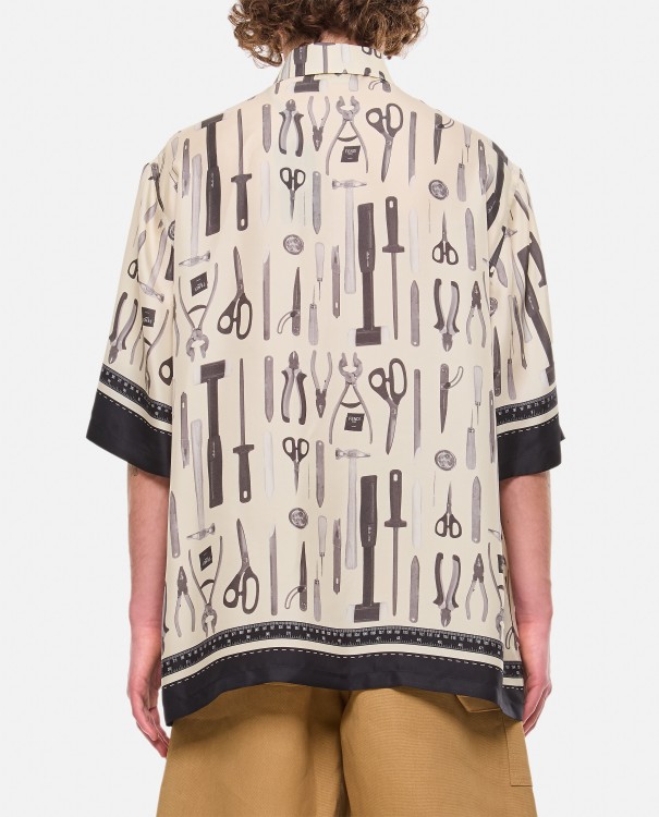 Shop Fendi Tools Silk Shirt In Neutrals