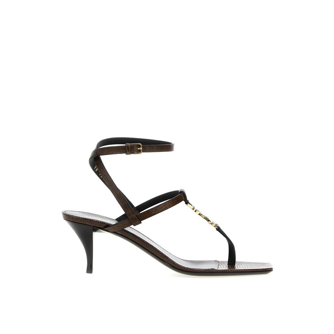 Saint Laurent Cassandra 60 Leather Sandals In Black