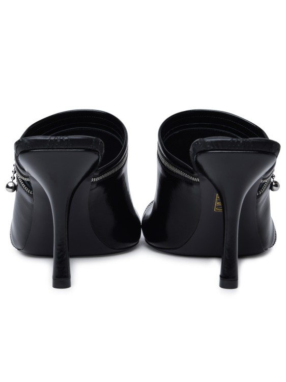 Shop Burberry Peep' Black Leather Sandals