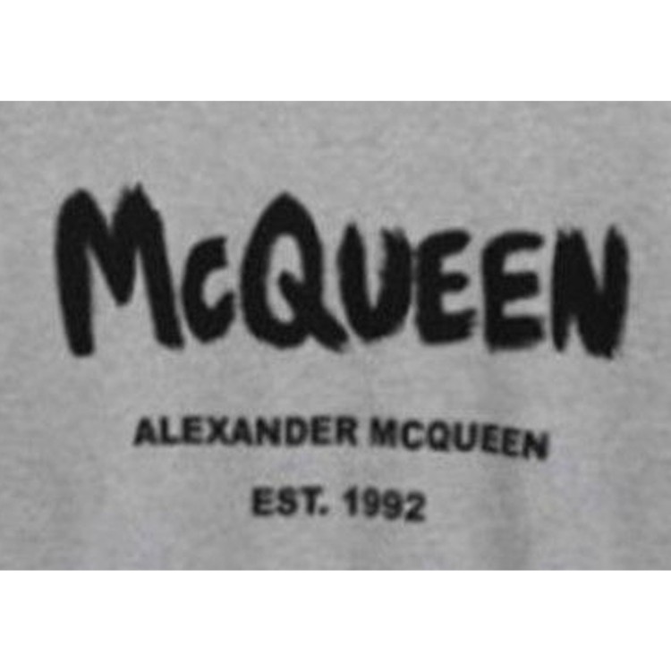 Shop Alexander Mcqueen Printed Logo Sweartshirt In Grey