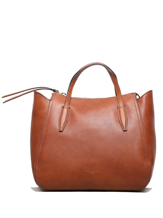 Gianni Chiarini Two-handle Honey Leather Bag In Brown