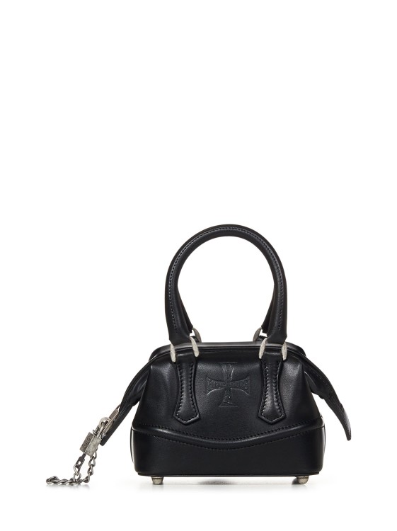 Shop Enfants Riches Deprimes Black Grained Leather Handbag