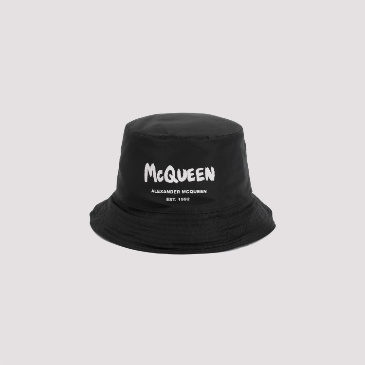 Shop Alexander Mcqueen Black Logo Bucket Hat