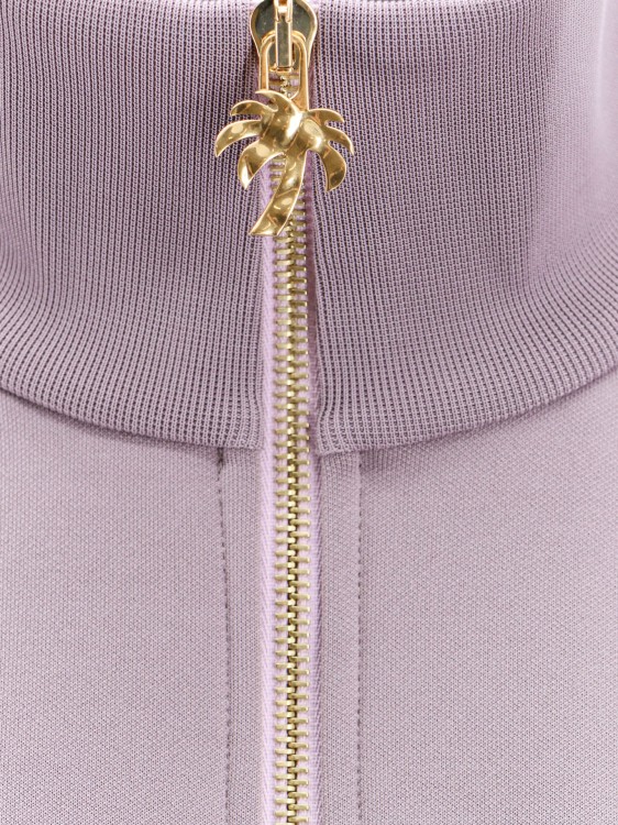 Shop Palm Angels Monogram Sweatshirt With Zip In Purple