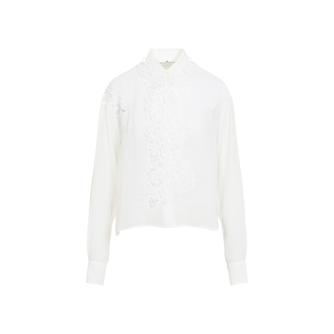 Ermanno Scervino Snow White Silk Shirt In White