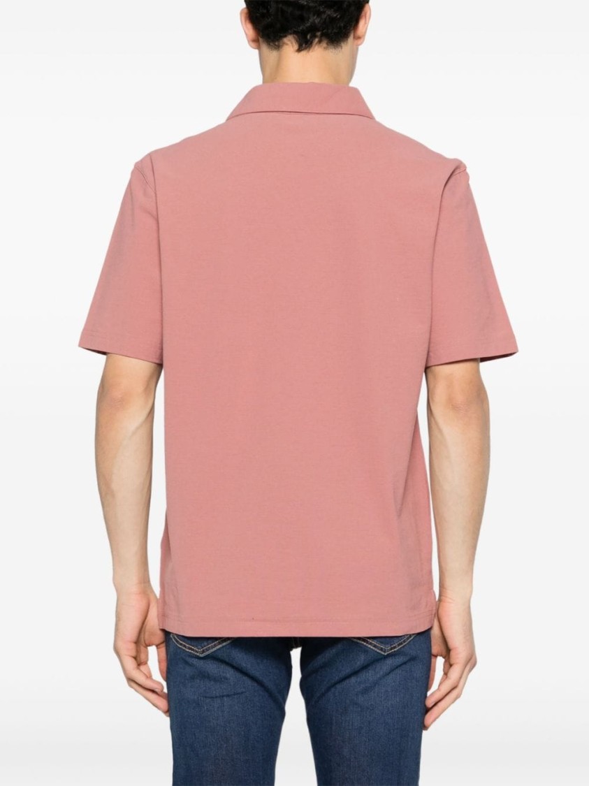 Shop Lardini Coral Pink Polo Shirt