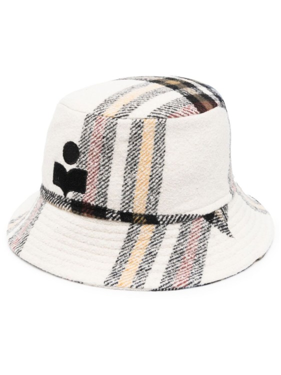 Isabel Marant Haley Checked Wool Bucket Hat In White