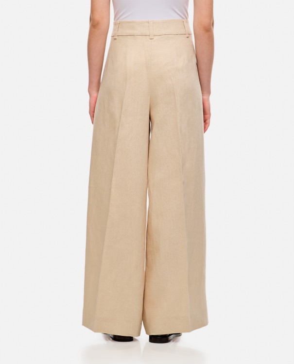 Shop Max Mara Lira Double Pinces Linen Pants In White