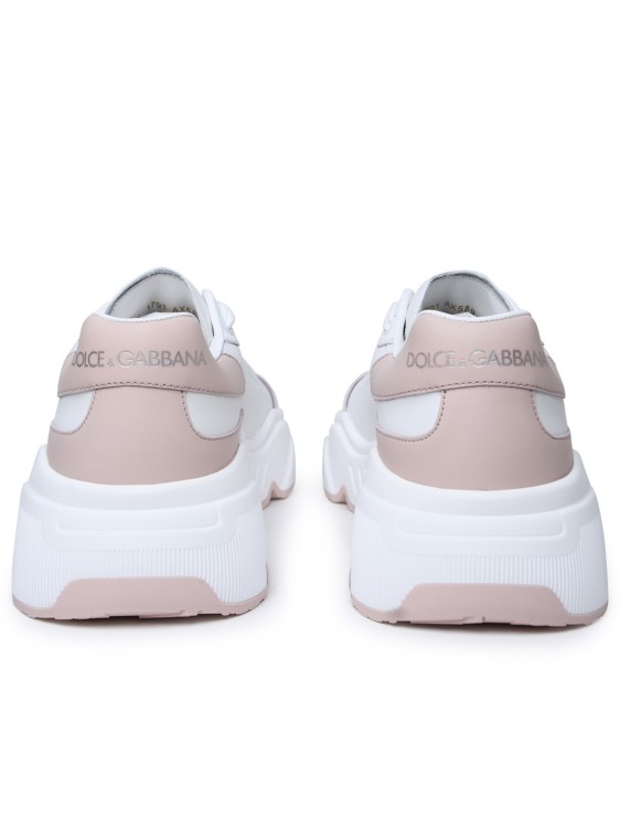 Shop Dolce & Gabbana Daymaster' White Leather Sneakers
