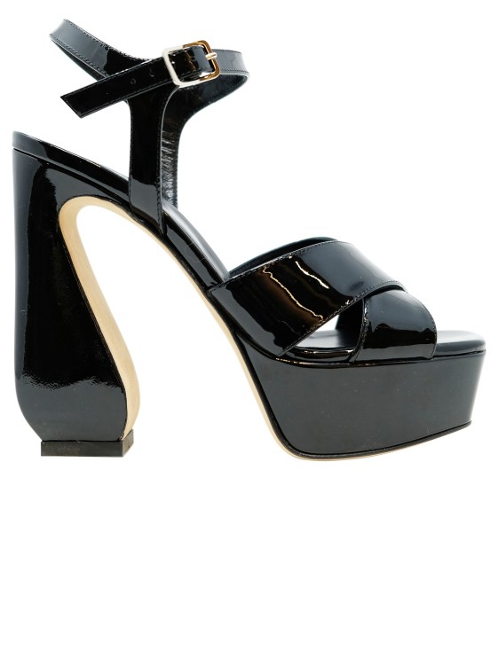 Si Rossi Black Patent Leather Sandals