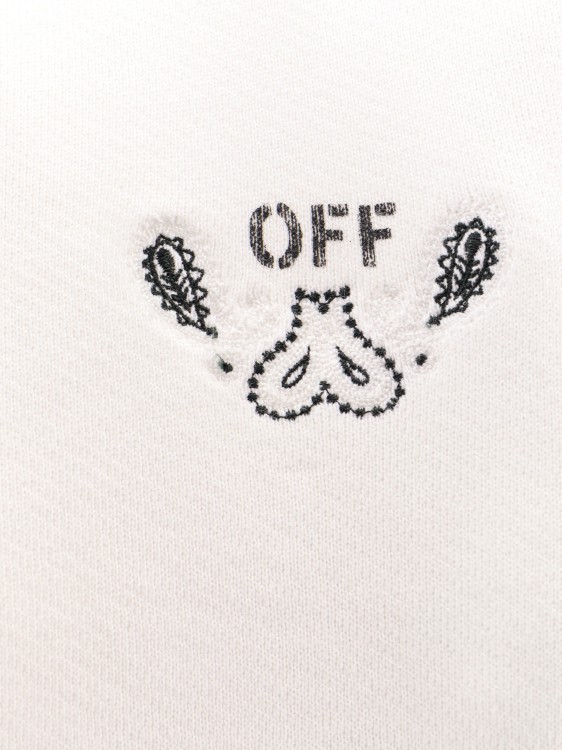 Shop Off-white Organic Cotton Sweatshirt With Frontal Logo In White