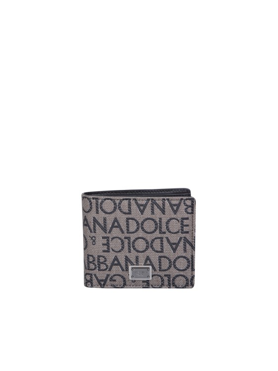 Dolce & Gabbana All-over Logo Bi-fold Wallet In Grey