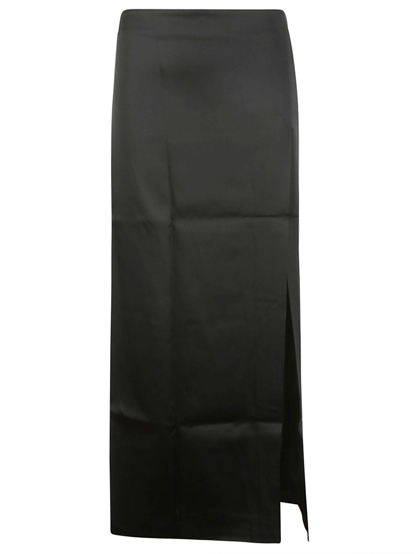 16arlington Satin Midi Sheath Skirt In Black