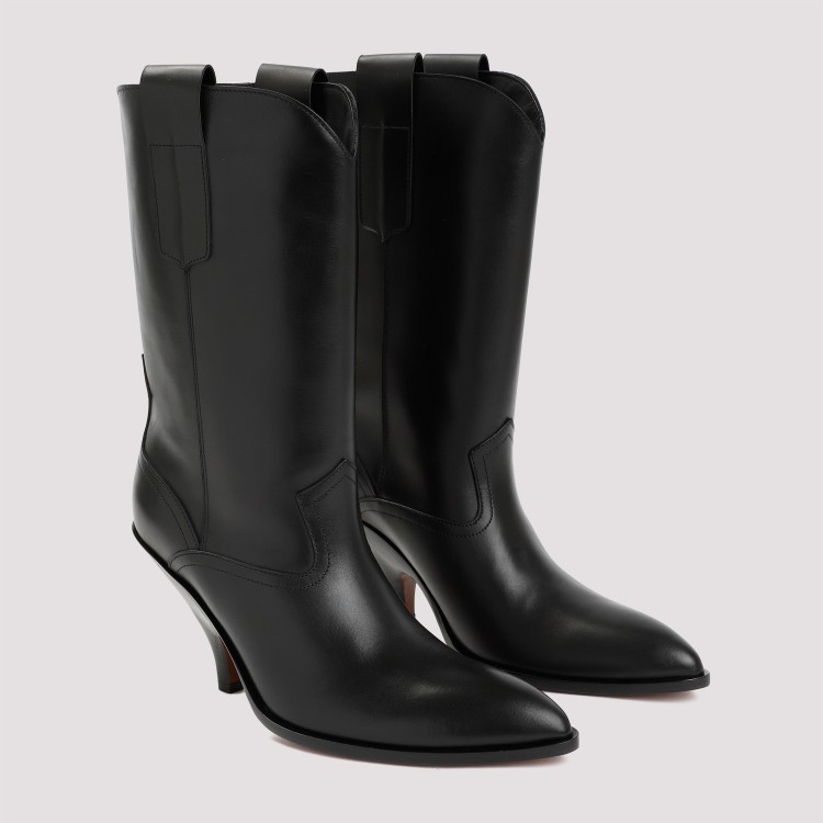 Bally 95 Cowboy Leather Boots In Black