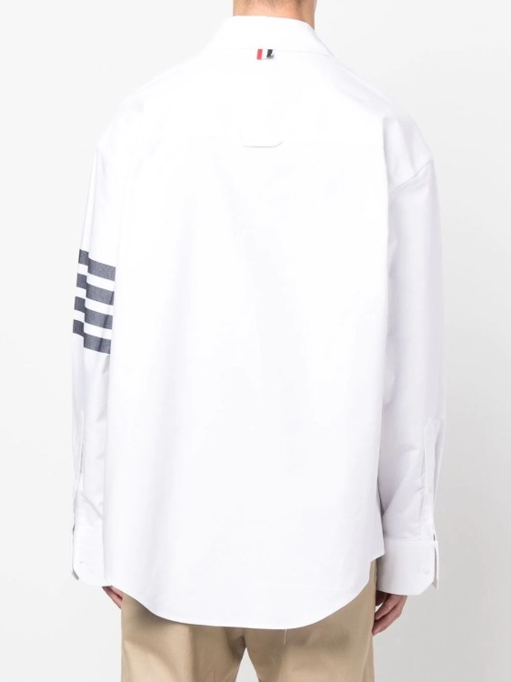 Shop Thom Browne White 4-bar Shirt