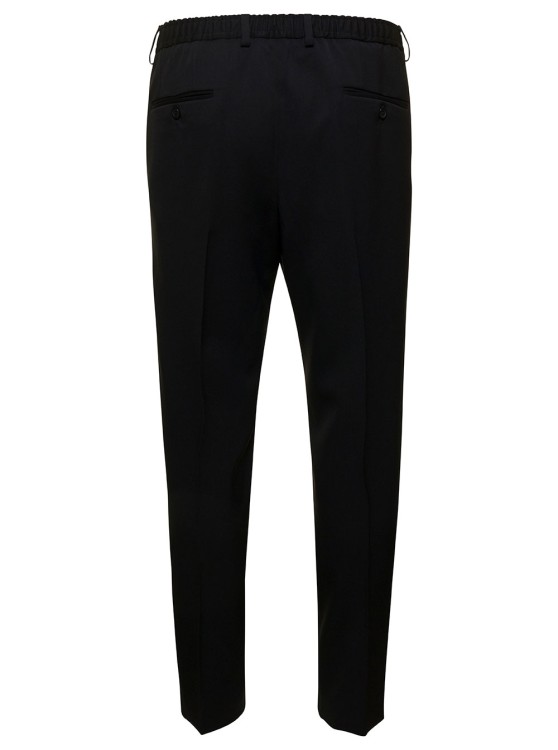 Shop Dolce & Gabbana Black Slim Pants With Elastic Waistband In Wool