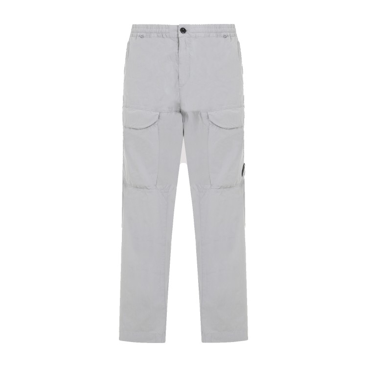 C.p. Company Loose Grey Cotton Cargo Pants In Gray