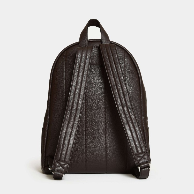 Shop Orciani Ebony Leather Backpack In Black