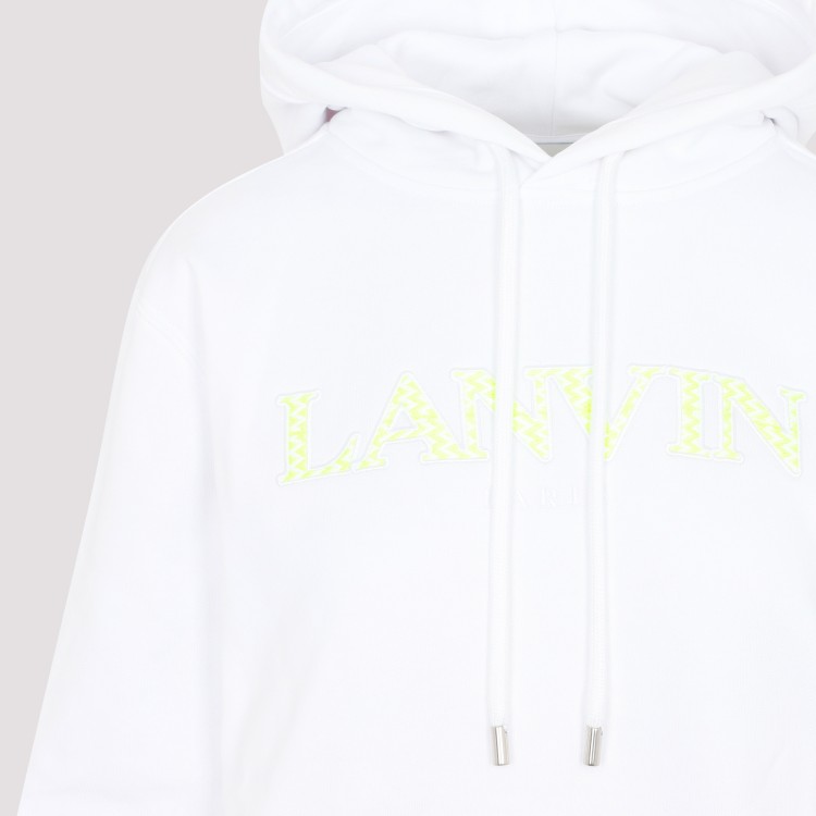 Shop Lanvin White Cotton Classic Fit Hoodie With Logo