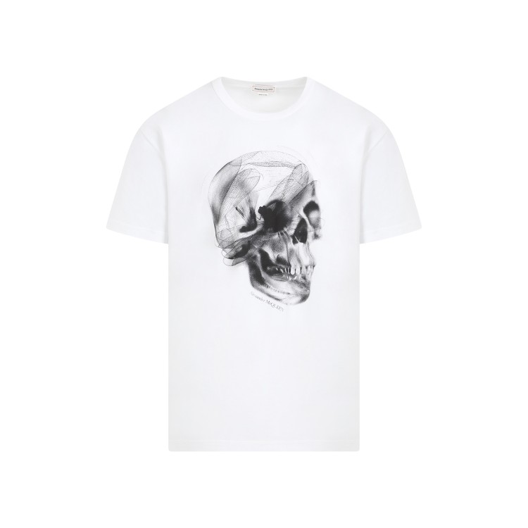 Shop Alexander Mcqueen White Cotton Dragonfly Skull T-shirt