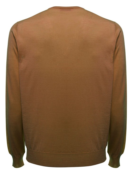 Shop Gaudenzi Long-sleeved Camel-colored Cashmere Sweater In Brown
