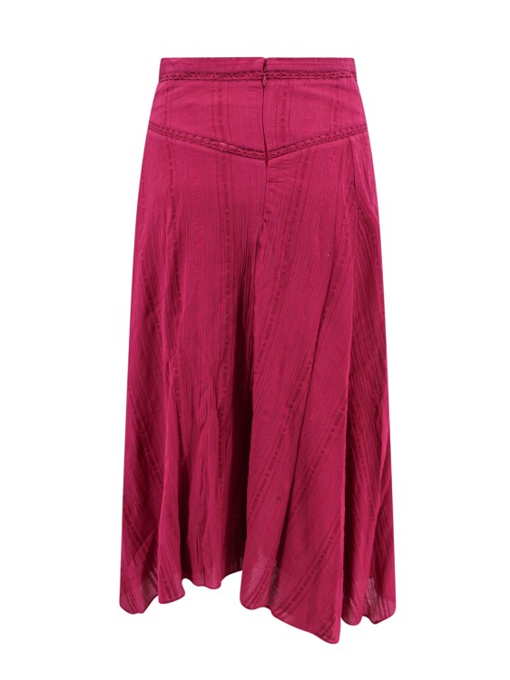 Shop Isabel Marant Cotton And Viscose Midi Skirt In Pink