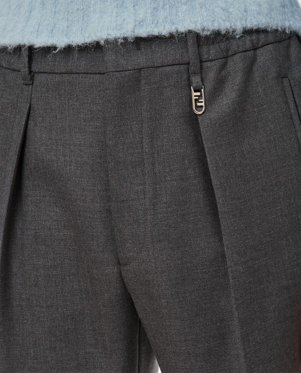 Shop Fendi Trousers Wool Crepe In Grey