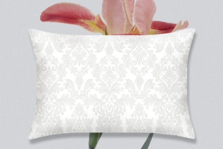 Shop Mayfairsilk Damask Pure Silk Pillowcase In White