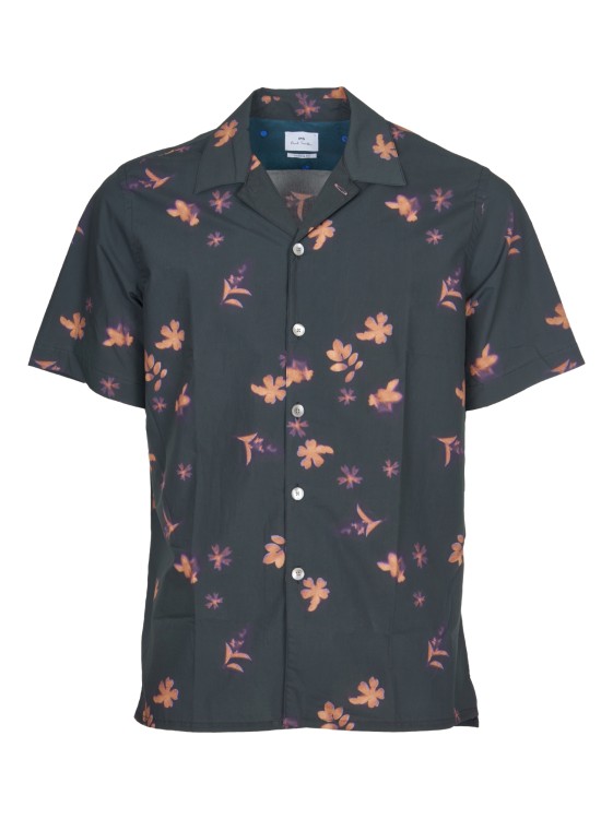 Shop Paul Smith Black Shirt With Multicolor Print In Grey