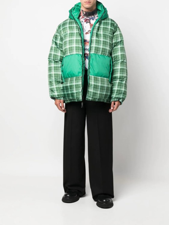 Shop Marni Reversible Padded Hooded Coat In Green