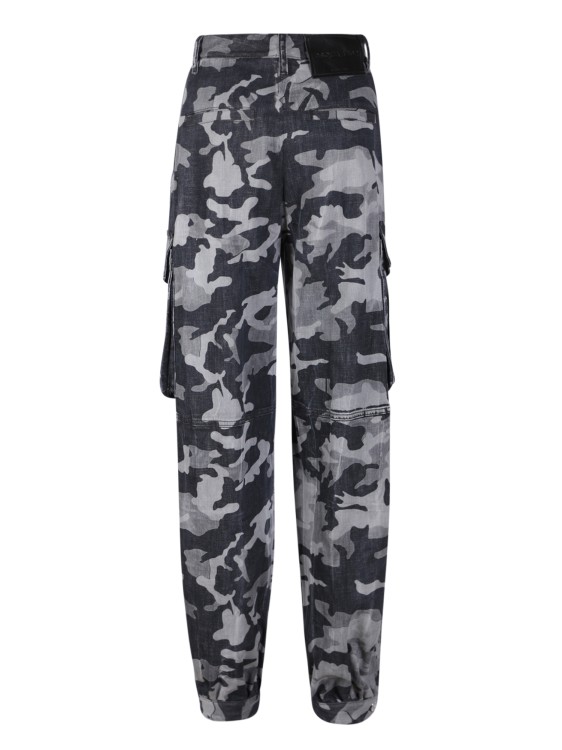 Dsquared2 Black Camouflage Pattern Wide Leg Trousers In Black