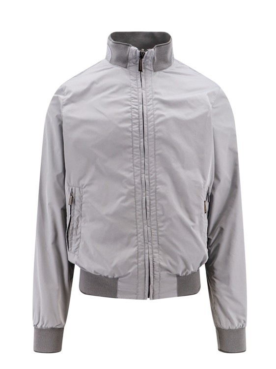 Shop Moorer Nylon Jacket With Knitted Profiles In Grey