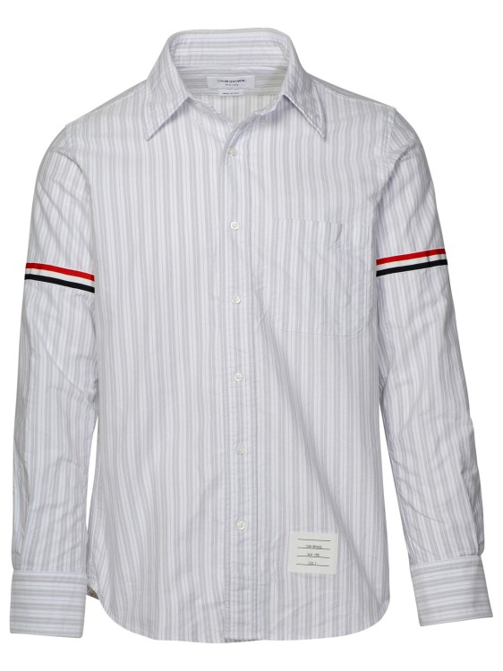 Shop Thom Browne Two-tone Striped Cotton Shirt In White